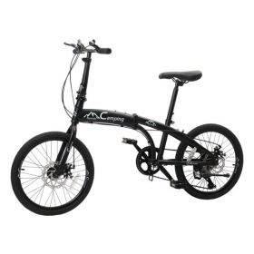 [replace: 81189414]CamPingSurvivals 20in 150kg High Carbon Steel Foldable Commuter Bicycle Black